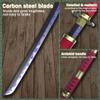 Adust Carbon Steel Roronoa Zoro Sword, Anime Sword, Zoro Cosplay Costume 41 inch Overall, for Anime Fans, 3 Swords with Display Stand (Set A-Kitestu/Shusui/Wado Ichimonji) view 3