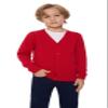 SMINLING Pinker Boys School Uniform Cardigan Sweater V-Neck Soft Cotton Clothing(Red,11-12 Years) view 1