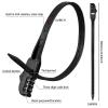Qunclay Zip Tie Bike Combination Cabinet Refrigerator Locks Bicycle Cable Combo Multi Purpose Security Rack Motorcycle Helmet Lock for Ski French Door Outdoor(Black,4 Pack) view 2