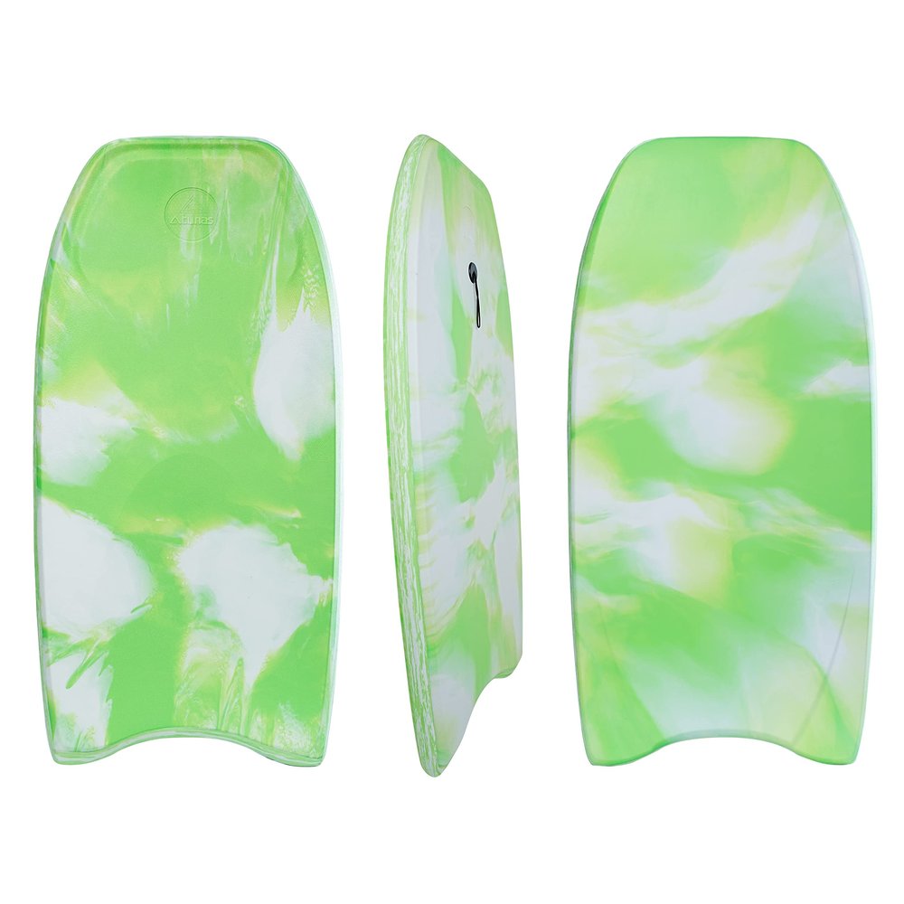 ATUNAS Body Boards, 33"-43" Bodyboard for Beach with Wrist Leash, Solid PE/EVA Closed-Cell Waterproof Foam, Surfing for Kids and Adults (Grassy Field, 41 inch)