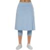 Women Knee Length Skirts with Leggings,Skirted Leggings Skorts Capris with Skirts for Women Zipper Pockets(Blue 2XL) view 2