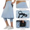 Women Knee Length Skirts with Leggings,Skirted Leggings Skorts Capris with Skirts for Women Zipper Pockets(Blue 2XL) view 4