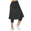 Xioker Women Knee Length Skirts with Leggings,Skirted Leggings Skorts Capris for Women Long Skorts Skirts Zipper Pockets(Black Charcoal S) view 2
