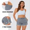 MAGCOMSEN Womens Quick Dry Running Athletic Shorts Ladies Gym Workout Sport Outdoor Summer Active Shorts Light Grey, M view 4