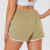 MAGCOMSEN Womens Athletic Running Sport Shorts 3 Inch Quick Dry Waterproof Gym Workout Dolphin Shorts Pockets Khaki, M view 2