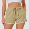 MAGCOMSEN Womens Athletic Running Sport Shorts 3 Inch Quick Dry Waterproof Gym Workout Dolphin Shorts Pockets Khaki, M view 3