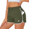 MAGCOMSEN Women's Running Shorts with Pockets 3 Inch Lightweight Quick Dry Athletic Gym Workout Shorts Army Green, M view 1