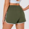 MAGCOMSEN Women's Running Shorts with Pockets 3 Inch Lightweight Quick Dry Athletic Gym Workout Shorts Army Green, M view 2