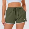 MAGCOMSEN Women's Running Shorts with Pockets 3 Inch Lightweight Quick Dry Athletic Gym Workout Shorts Army Green, M view 3