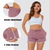 MAGCOMSEN Running Shorts for Women Fast Dry Athletic Hiking Gym Workout Shorts Lightweight Water Resistant Pink, XL view 4