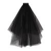 MioCloth Black Lace Veil with Comb Wedding Cathedral Bride Tulle Sheer Veil Halloween Gothic Costume Veil view 3