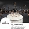 Mobestech Black Crown Black Baroque Crystal Tiara Gothic Wedding Headpiece Vintage Queen Hair Accessories for Women and Girls Flower Crown view 2