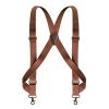 Men Braces Suspenders Heavy Duty Suspenders for Men 2.5Cm Wide X Back with 2 Side Clips Hooks Adjustable Elastic Trouser Braces,Dark Khaki view 1