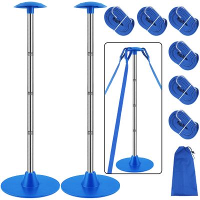 Boat Cover Support Poles 2 Pack, Stainless Steel Pole Boat Cover Support System with Webbing Strap, 4-Stage Extension Adjustable Height of 16-59, Prevent Water from Accumulation
