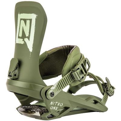 Nitro Men's One '23 Snowboard All-Terrain Binding Snowboard Binding, Olive, M