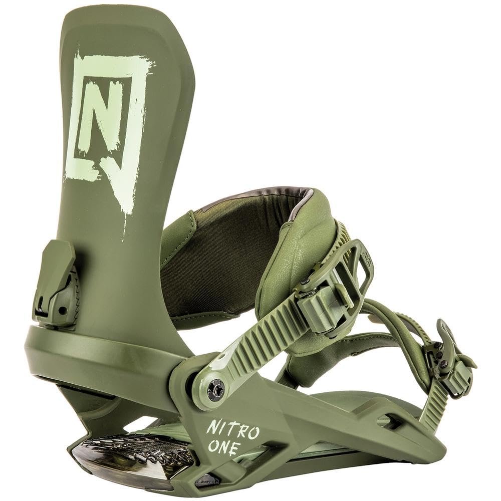 Nitro Men's One '23 Snowboard All-Terrain Binding Snowboard Binding, Olive, M