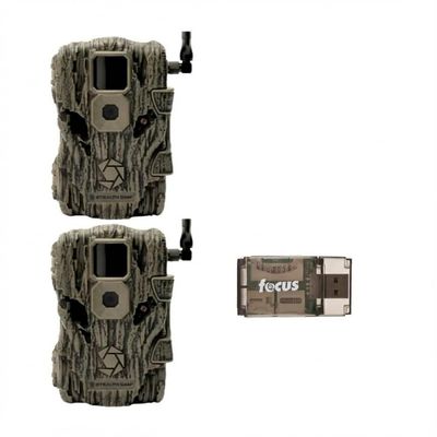 Stealth Cam Fusion X 26MP Trail Camera (Verizon, 2-Pack) with 32GB Ultra SDHC UHS-I Memory Card (2-Pack) Bundle and All-in-One High Speed USB 2.0 Card Reader (5 Items)