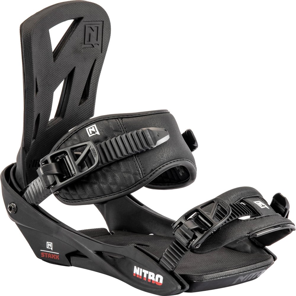 Nitro Men's Staxx '23 Snowboard Binding, Snowboard Binding, Black, M