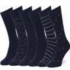 Easton Marlowe Navy Dress Socks for Men Subtle Pattern 6-Pack Blue Dress Socks Classic Cotton Mens Socks Size 13-15 (#4-5) view 1
