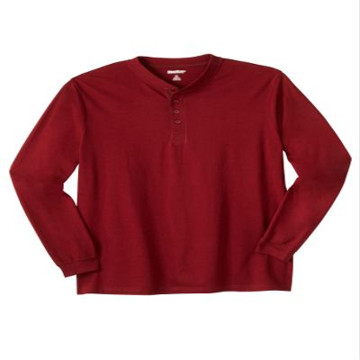 KingSize Men's Big & Tall Shrink-Less Lightweight Long Sleeve Henley - 7XL, Rich Burgundy