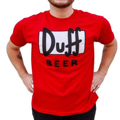 The Simpsons Duff Beer Logo Homer Mens T-Shirt (XXL, Red)