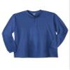 KingSize Men's Big & Tall Shrink-Less Lightweight Long Sleeve Henley - 2XL, Heather Navy view 1