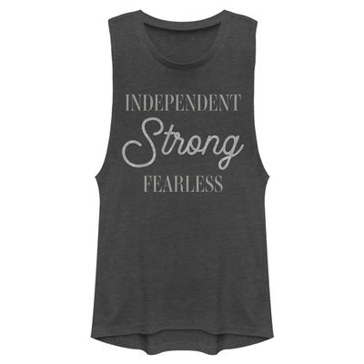 Fifth Sun Independent Fearless Women's Muscle Tank, Charcoal, Large