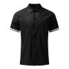 Men's Short Sports Set Casual Classic Muscle Fit Button Down Summer Workout Sets Athletic 2 Piece Outfits Track Suits Black view 4