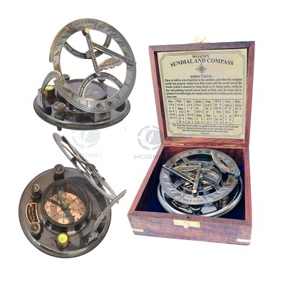 WOANIN Engraved Baptism Compass- Baptism Personalized 5 inches Large Sundial Compass, Antique Poem Compass, Baptism Gift, Retirement Compass Gift