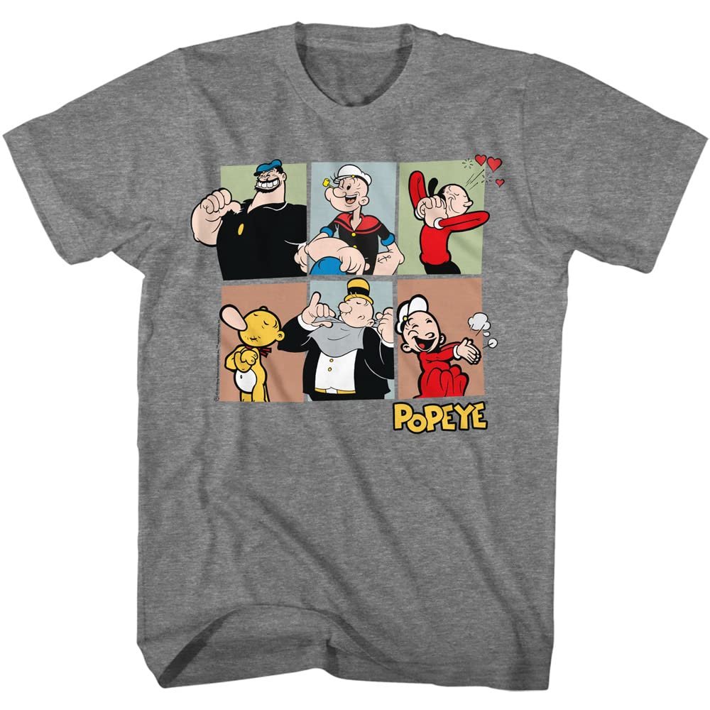 American Classics Popeye The Sailor Man Cartoon Characters Popeye Olive OYL Bluto Wimpy Adult Short Sleeve T-Shirts Graphic Tees