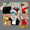 American Classics Popeye The Sailor Man Cartoon Characters Popeye Olive OYL Bluto Wimpy Adult Short Sleeve T-Shirts Graphic Tees view 2