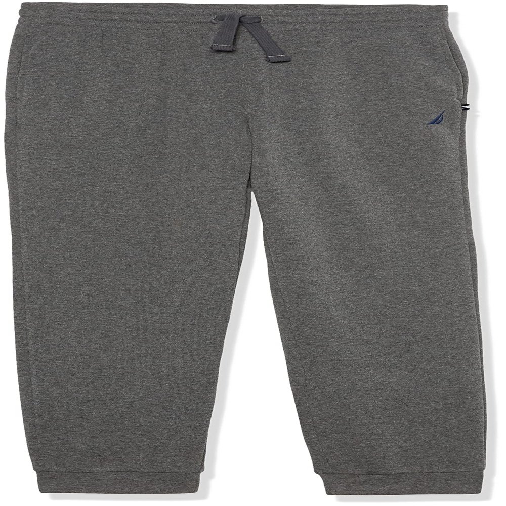 Nautica Boys' Pull-on Fleece Jogger Sweatpant, Drawstring Closure, J-Class Coal Heather FC04, 3T