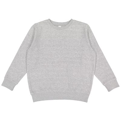 LAT Youth Crewneck Sweatshirt Boys & Girls | Kids Long Sleeve Fleece Top, Heather, X-Small