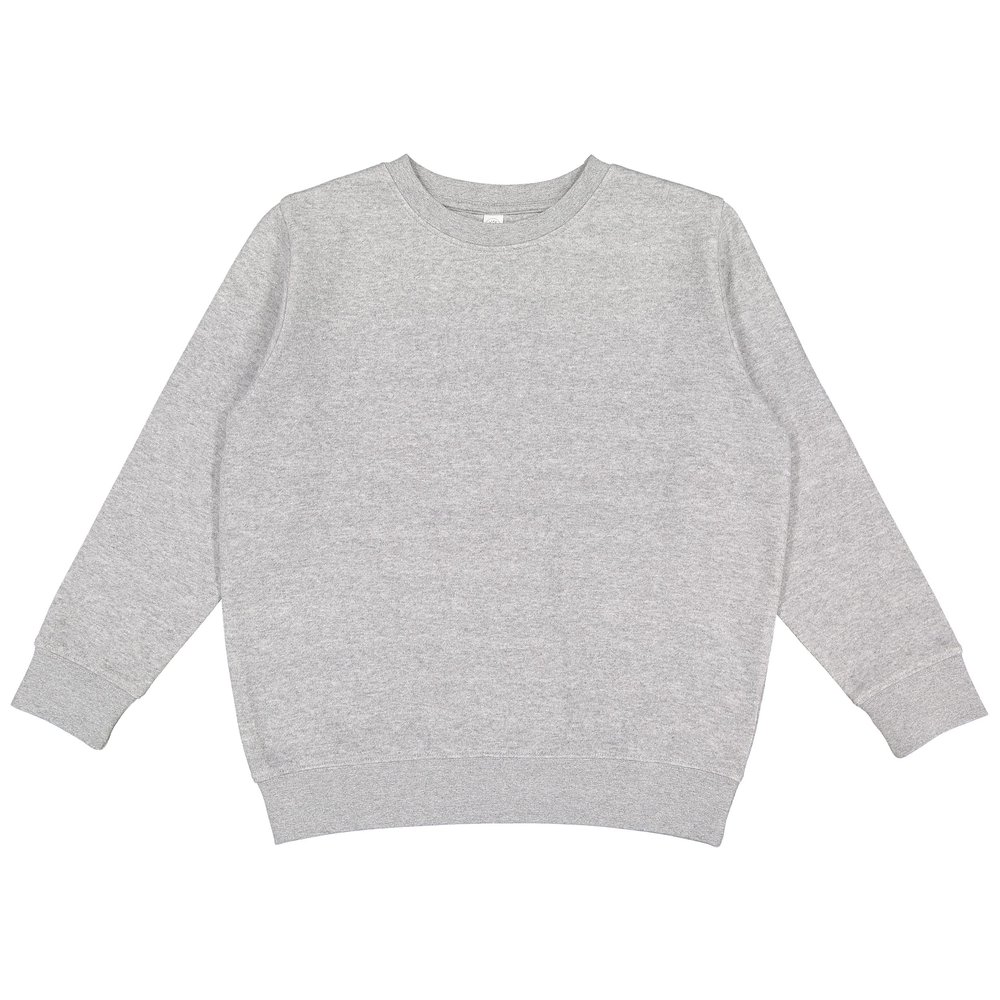 LAT Youth Crewneck Sweatshirt Boys & Girls | Kids Long Sleeve Fleece Top, Heather, X-Small