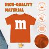Veracco Letter M Halloween Costumes Youth T_Shirt Funny Halloween Team Group T-Shirt (Medium, Orange) view 4