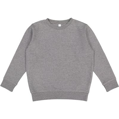 LAT Youth Crewneck Sweatshirt Boys & Girls | Kids Long Sleeve Fleece Top, Granite Heather, Medium