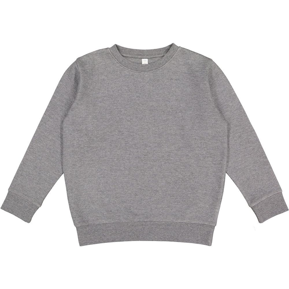 LAT Youth Crewneck Sweatshirt Boys & Girls | Kids Long Sleeve Fleece Top, Granite Heather, Medium