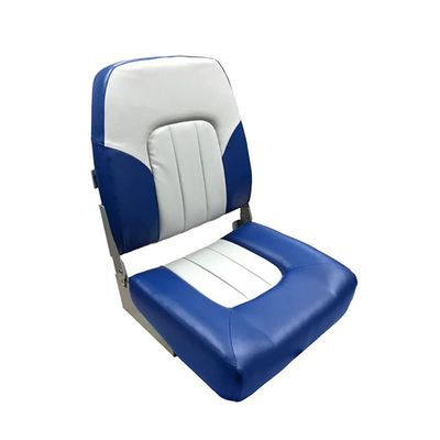 Gen3 Marine Deluxe High Back No Pinch Folding Boat Seat - Gray/Blue