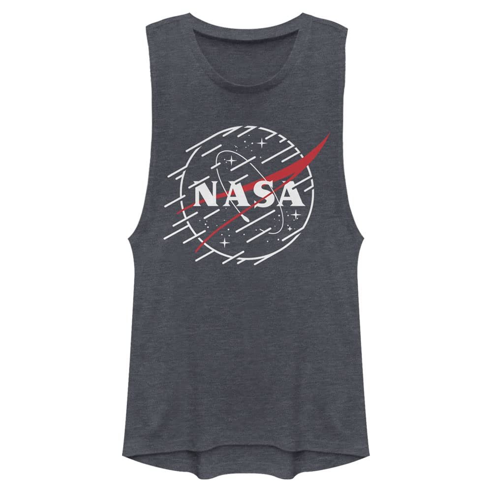 Fifth Sun NASA Blazing Trails Women's Muscle Tank, Denim Blue Heather, X-Small