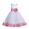 ekidsbridal Floral Rose Petals White Flower Girl Dress Pageant Dresses Junior Flower Girl Dress Birthday Girl 007 6 view 1