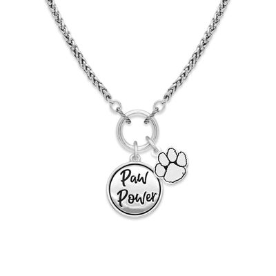 From the Heart Clemson Tigers Paw Power Twist & Shout Silver Necklace Jewelry