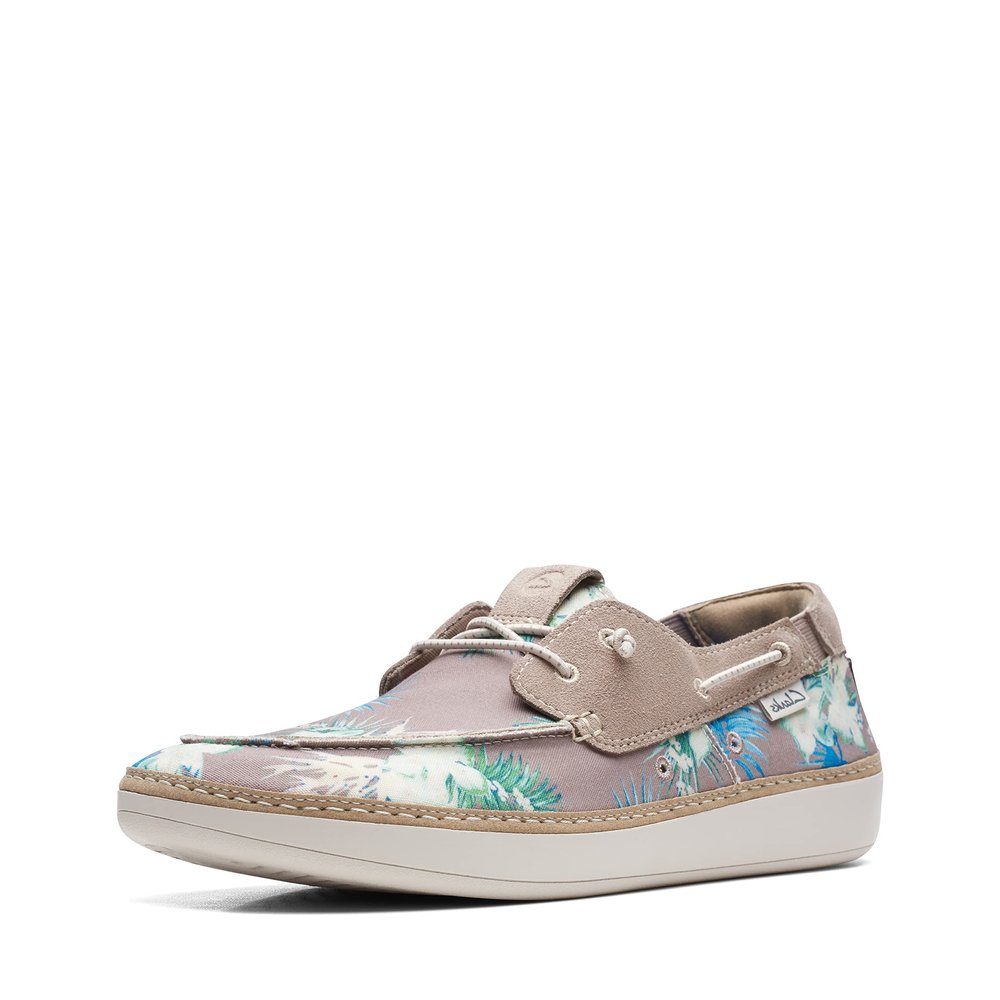 Clarks Collection Men's Higley Tie Boat Shoe, Sand Flora, 9 M US
