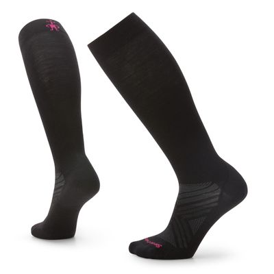 Smartwool Women's Ski Zero Cushion Over The Calf Socks, BLACK, Small