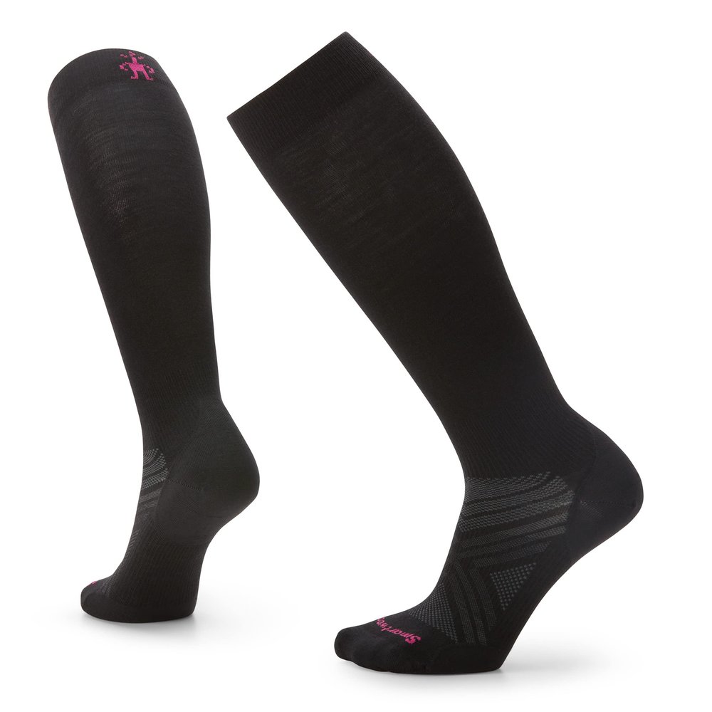 Smartwool Women's Ski Zero Cushion Over The Calf Socks, BLACK, Small