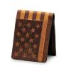 NOKONA Ballglove Leather Wallet | Made with Genuine American Baseball Glove Leather | Made in The USA (American Flag Natural) view 1