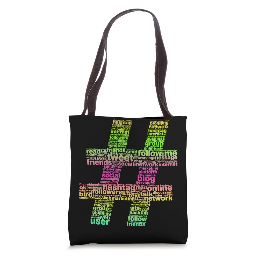 # Hashtag Symbol Typography Design Tote Bag