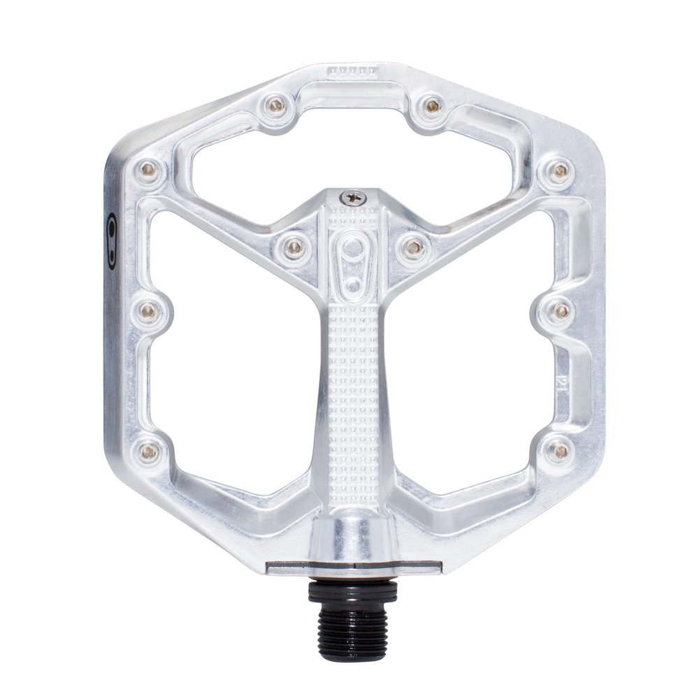 Crankbrothers Stamp 7 Small Mountain Bike Pedals - Silver Edition - MTB Enduro Trail BMX Optimized concave Platform - Flat Pair of Bicycle Mountain Bike Pedals (Adjustable pins Included)