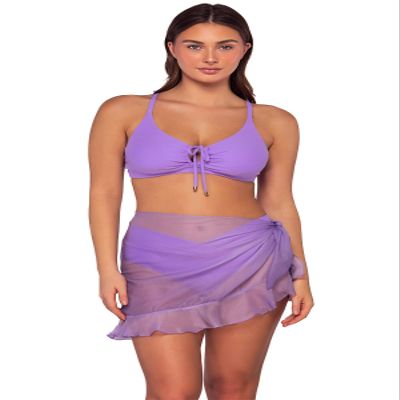 Sunsets Short and Sweet Skirt Women's Swimsuit Cover Up, Passion Flower, Small/Medium