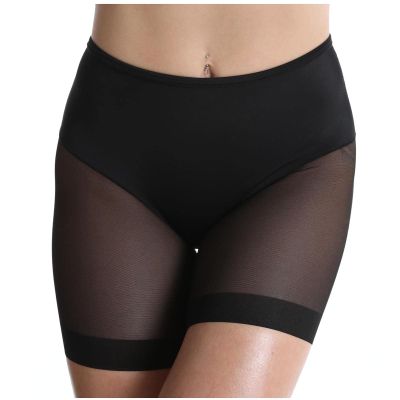 tuduoms Women Mesh Tummy Control Shapewear Briefs High Waist Body Shaper Panties Sexy Slip Shorts Under Dresses Thigh Slimmer Black