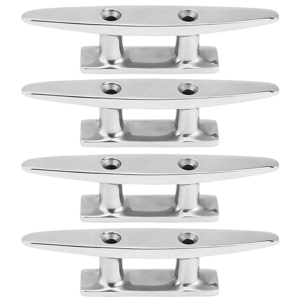 PHASFBJ Boat Cleats 316 Stainless Steel Boat Cleat, Dock Cleats Boat Rope Cleat Boat Mooring Cleat, Suitable for Ships, Yachts, Speed Boats, Motor Boats Pack of 4,4"